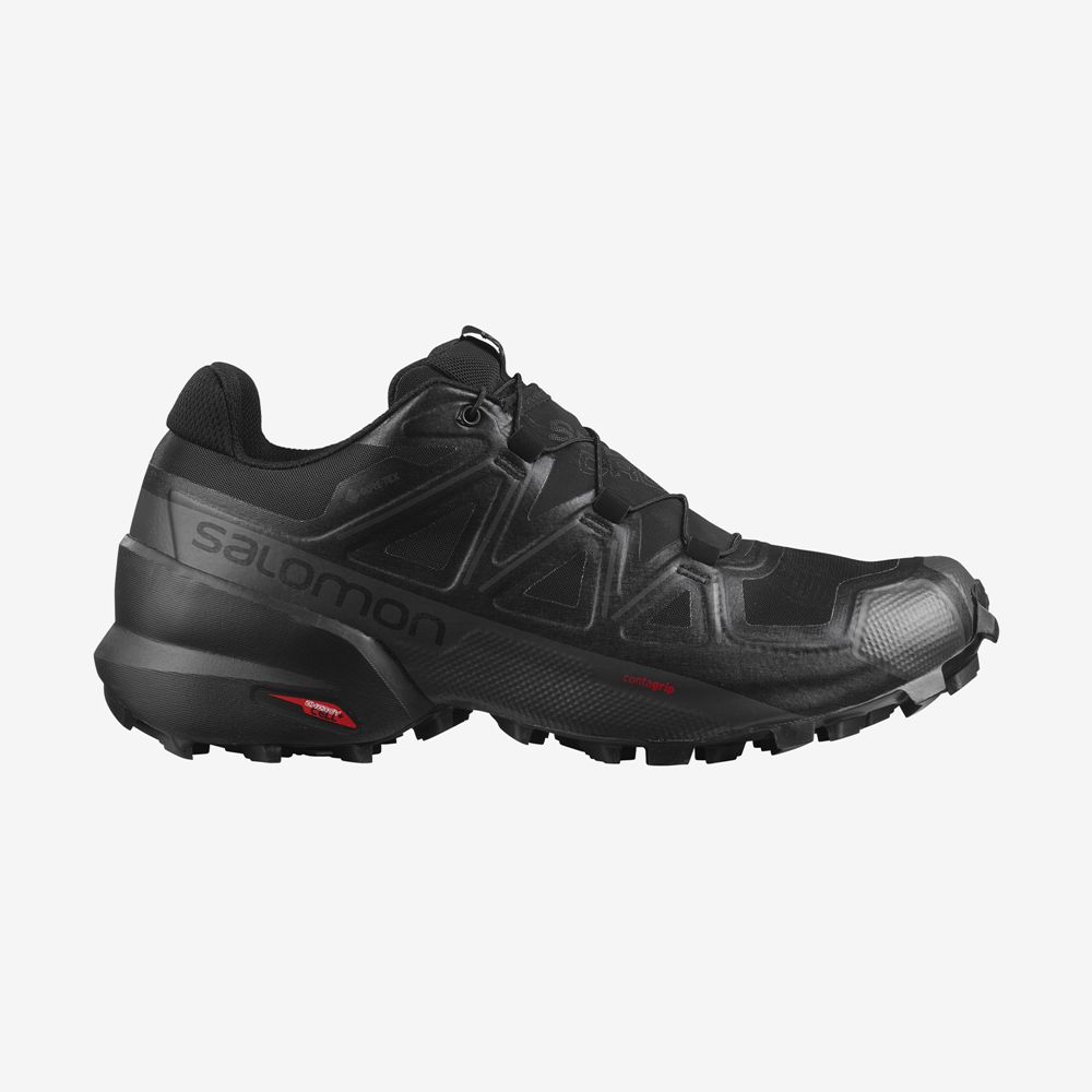 Salomon Singapore Mens Trail Running Shoes - SPEEDCROSS 5 GORE-TEX Black | 15980-OACB